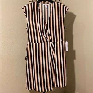 Elegant Leith Lined Low Neckline Striped Dress 👗